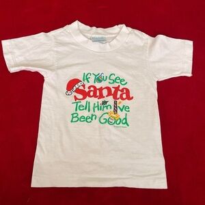 SOLD ✅ Peacock Kid's Short Sleeve If You See Santa Tell Him I've Been T-Shirt XS